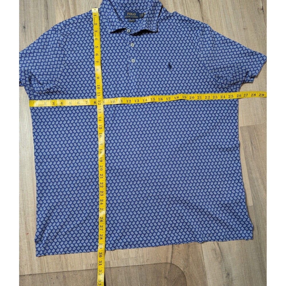 Polo Ralph Lauren Size XL Classic Fit Polo Shirt Blue Paisley Print Preppy - Picture 8 of 8